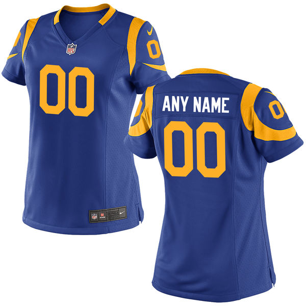 Nike Los Angeles Rams Customized Royal Blue Stitched Women's NFL Jersey